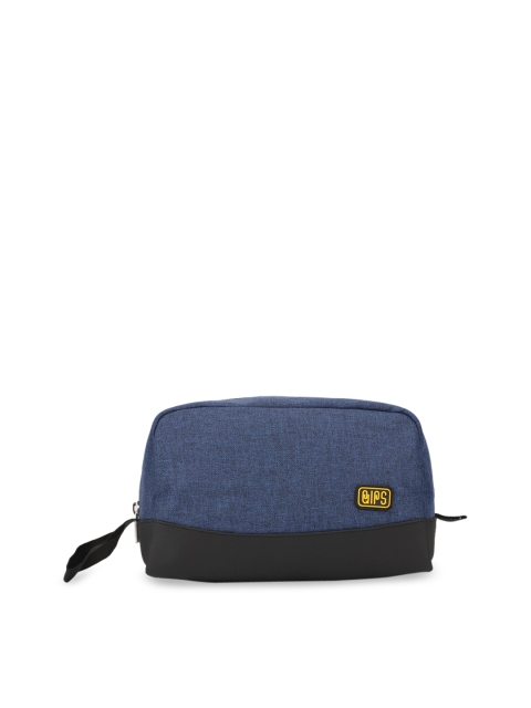 

QIPS Blue & Black Colourblocked Cosmetic Pouch