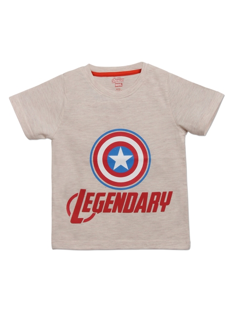 

Disney Boys Beige Avengers Printed T-shirt