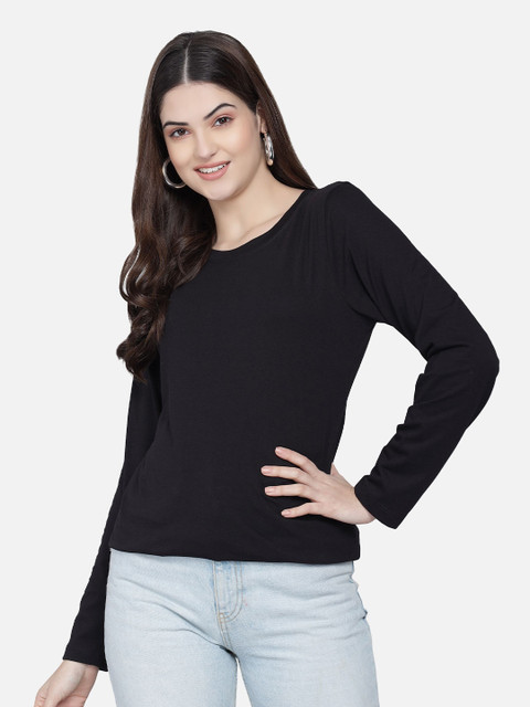 

PockMAN Women Black T-shirt