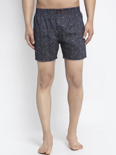 

Big Fox Men NavyBlue Floral Boxers, Navy blue