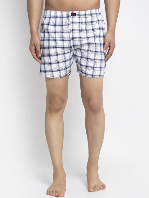 

Big Fox Men White Checked Cotton Boxers BX_003_White_S