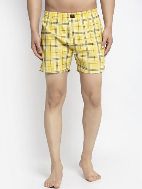 

Big Fox Men Yellow & Black Checked Boxers BX_004_Yellow_S