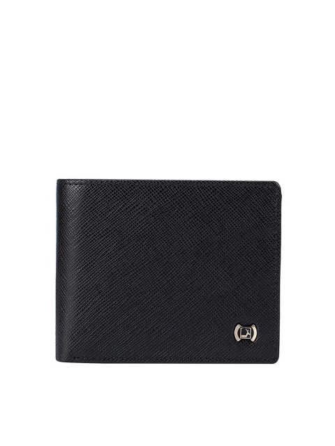 

Da Milano Men Black Textured Leather Two Fold Wallet