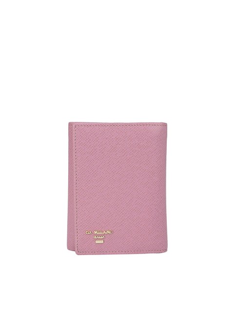

Da Milano Women Pink Textured RFID Leather Three Fold Wallet