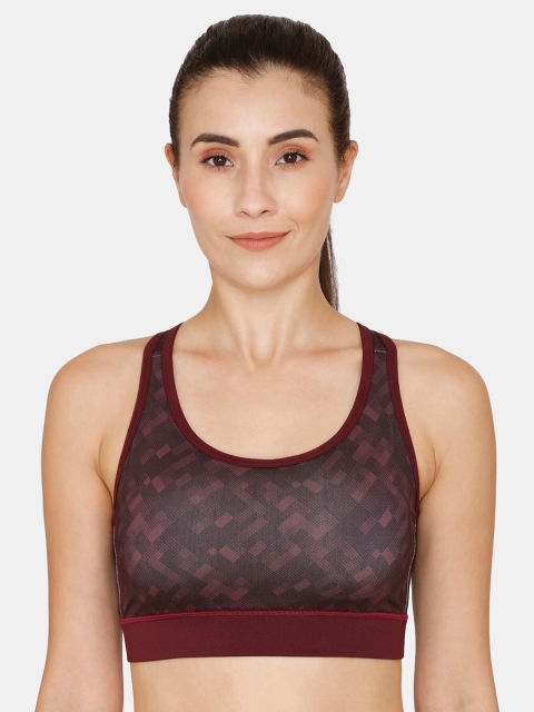 

Zelocity by Zivame Purple & Maroon Printed Removable Paddding Bra