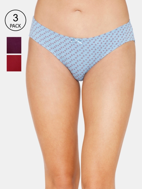 

Zivame Women Pack Of 3 Assorted Printed Briefs