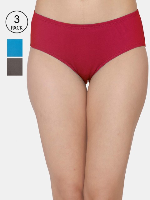 

Women Pack of 3 Assorted Pure Cotton Hipster Briefs ZI2665FASHHASRT