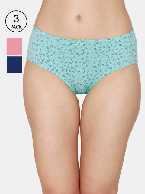 

Zivame Women Pack of 3 Hipster Briefs - ZI2623FASHPBLUE, Multi