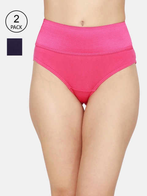 

Zivame Women Assorted Pack of 2 High-Rise Hipster Briefs ZI2635CORECBLUE