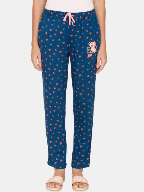 

Zivame Women Blue Printed Cotton Lounge Pants