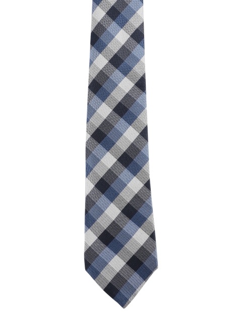 

Alvaro Castagnino Men Blue & White Checked Skinny Tie