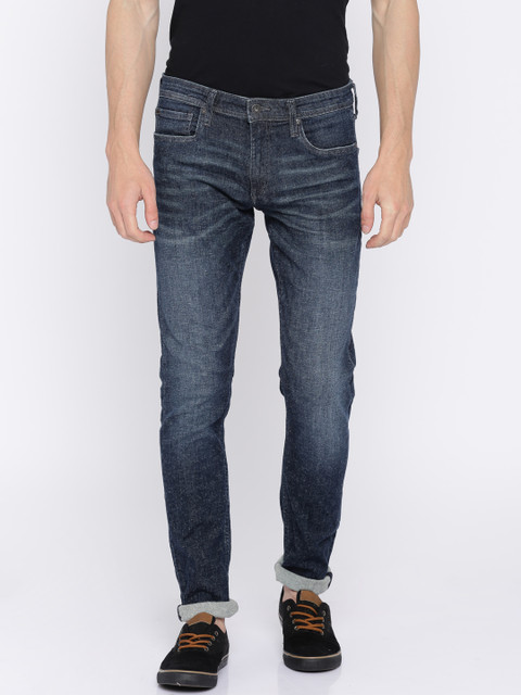 

Jack & Jones Men Blue Glenn Slim Fit Mid-Rise Clean Look Stretchable Jeans