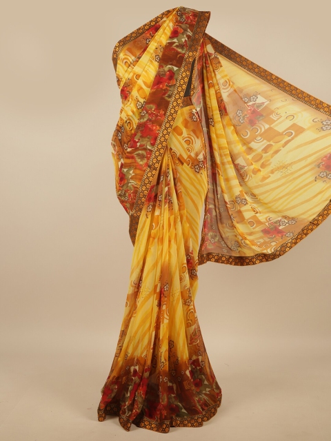 

Pothys Yellow & Red Floral Saree