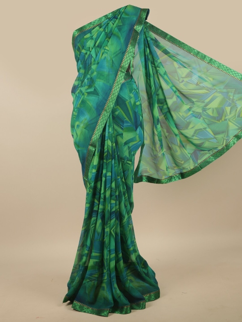 

Pothys Green & Blue Printed Zari Saree