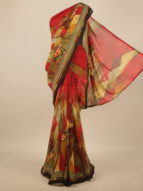 

Pothys Red & Green Floral Saree