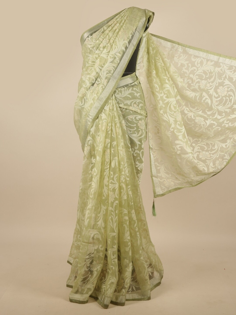 

Pothys Green & Gold-Toned Woven Design Saree