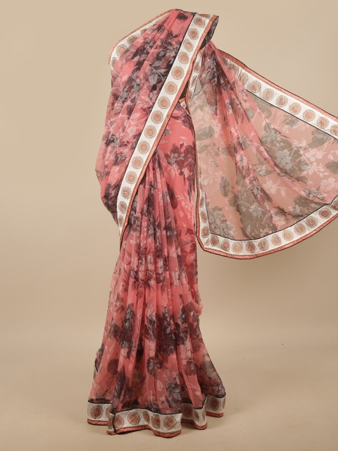 

Pothys Pink & White Floral Saree