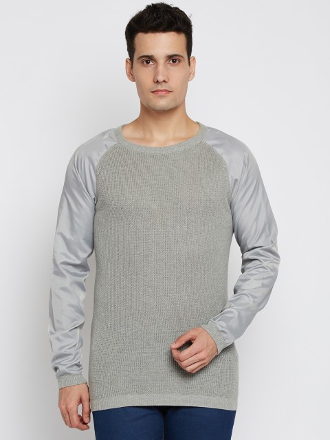 

Jack & Jones Men Grey Melange Solid Sweater