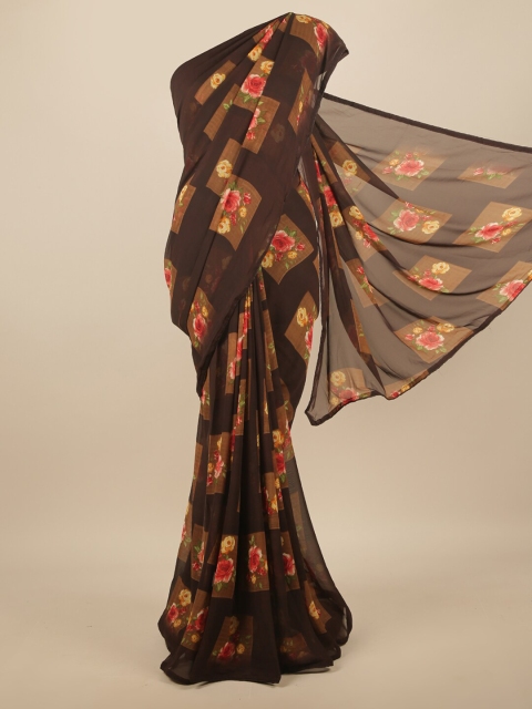

Pothys Brown & Red Floral Printed Saree