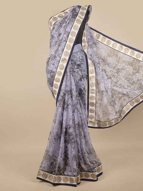 

Pothys Blue & White Floral Printed Saree