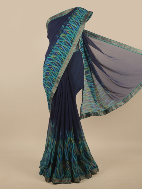 

Pothys Blue & Yellow Zari Saree