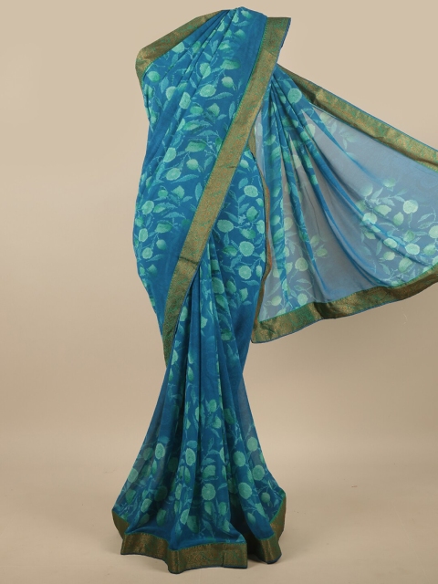 

Pothys Blue & Green Floral Saree