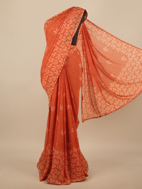 

Pothys Rust & Off-White Ethnic Motifs Printed Saree
