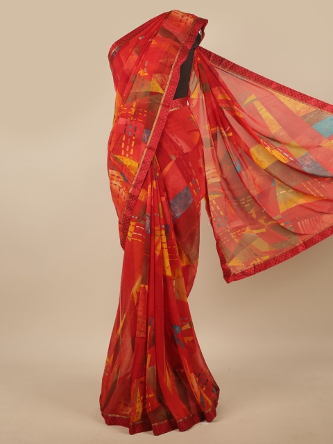 

Pothys Red & Yellow Printed Saree