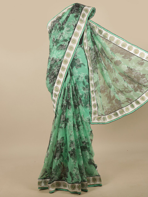 

Pothys Green & White Floral Saree