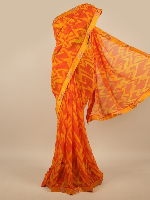 

Pothys Orange & Yellow Printed Saree