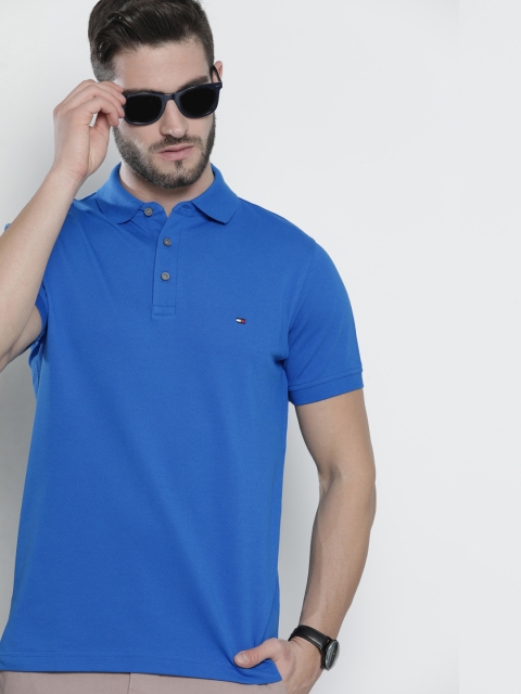 

Tommy Hilfiger Men Blue Polo Collar Organic Cotton Slim Fit Casual T-shirt
