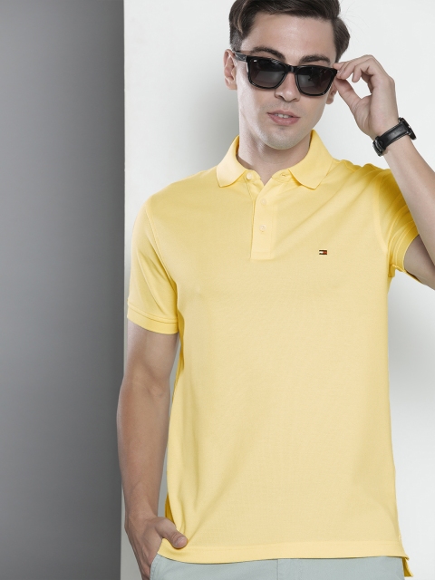 

Tommy Hilfiger Men Yellow Polo Collar Slim Fit T-shirt