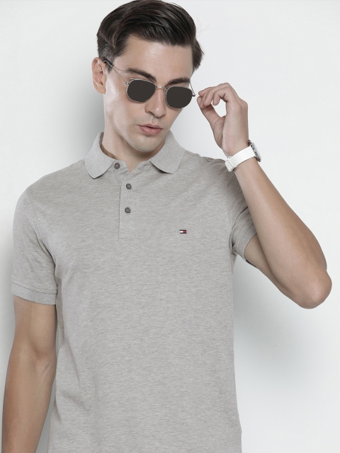 

Tommy Hilfiger Men Grey Polo Collar Slim Fit T-shirt