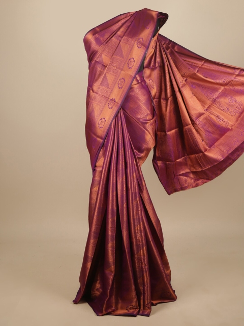

Pothys Magenta & Copper-Toned Ethnic Motifs Zari Jute Silk Saree
