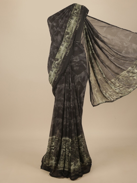 

Pothys Black & Green Printed Saree