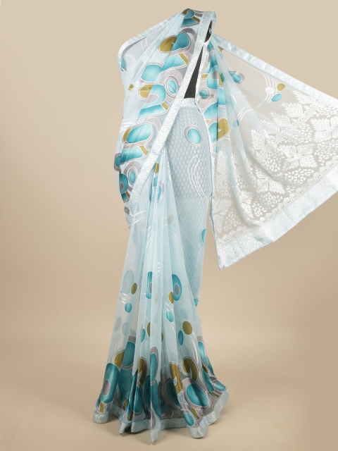 

Pothys Blue & White Floral Printed Saree