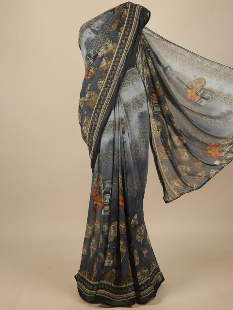 

Pothys Grey & Brown Ethnic Motifs Saree