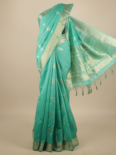

Pothys Green Woven Design Jute Silk Saree