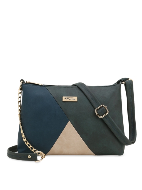 

SHINING STAR Green Colourblocked Structured Sling Bag