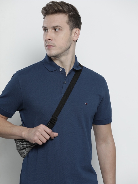 

Tommy Hilfiger Men Blue Polo Collar T-shirt