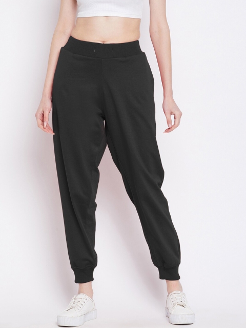 

FRENCH FLEXIOUS Women Black Solid Relaxed Fit Joggers