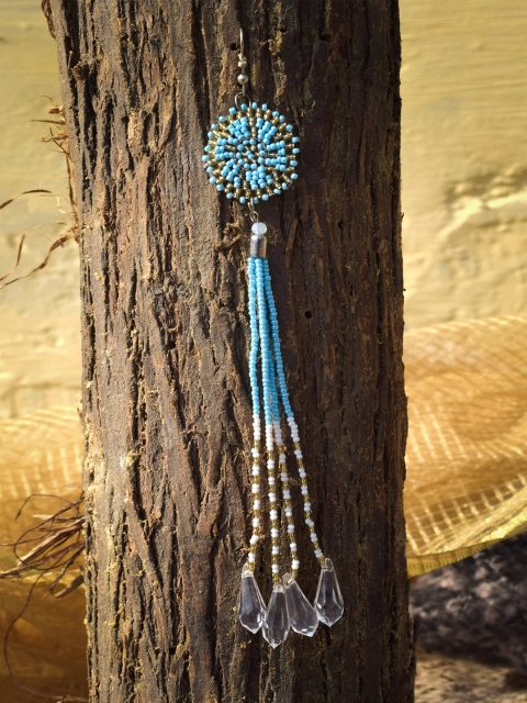 

Diwaah Blue Embellished Drop Earrings