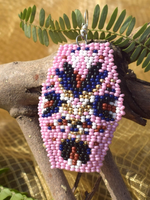

Diwaah Pink & Blue Geometric Drop Earrings