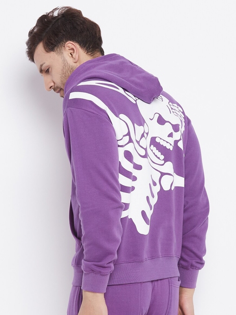 

FUGAZEE Men Purple Hooded Sweatshirt