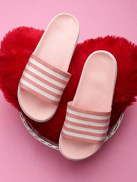 

Pampy Angel Women Pink & White Striped Sliders