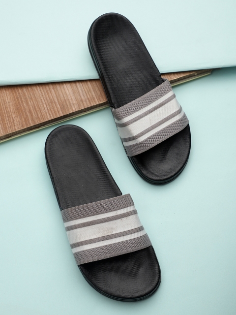 

Pampy Angel Men Grey & White Striped Sliders