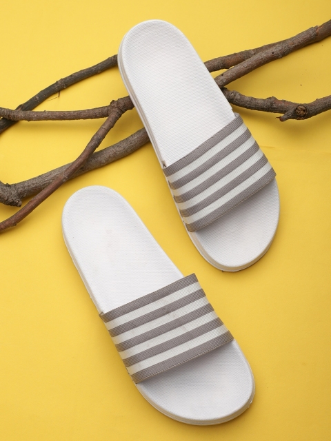 

Pampy Angel Men Grey & White Printed Rubber Sliders
