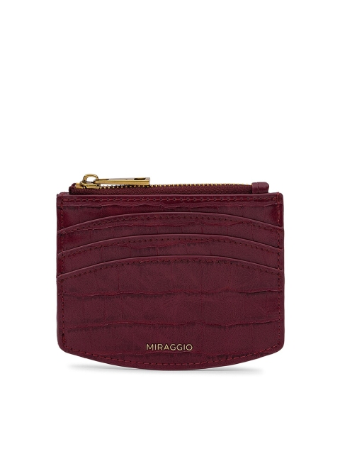 

MIRAGGIO Women Red Textured PU Card Holder