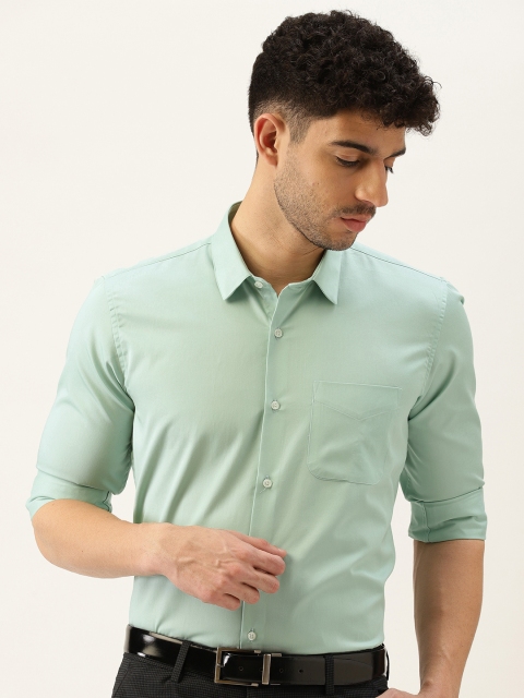

Peter England Men Green Solid Formal Shirt