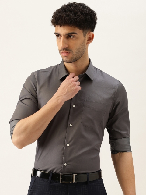 

Peter England Men Grey Solid Formal Shirt